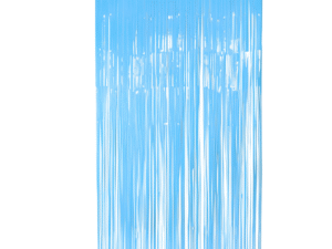 Pastel Blue Foil Fringe Curtains