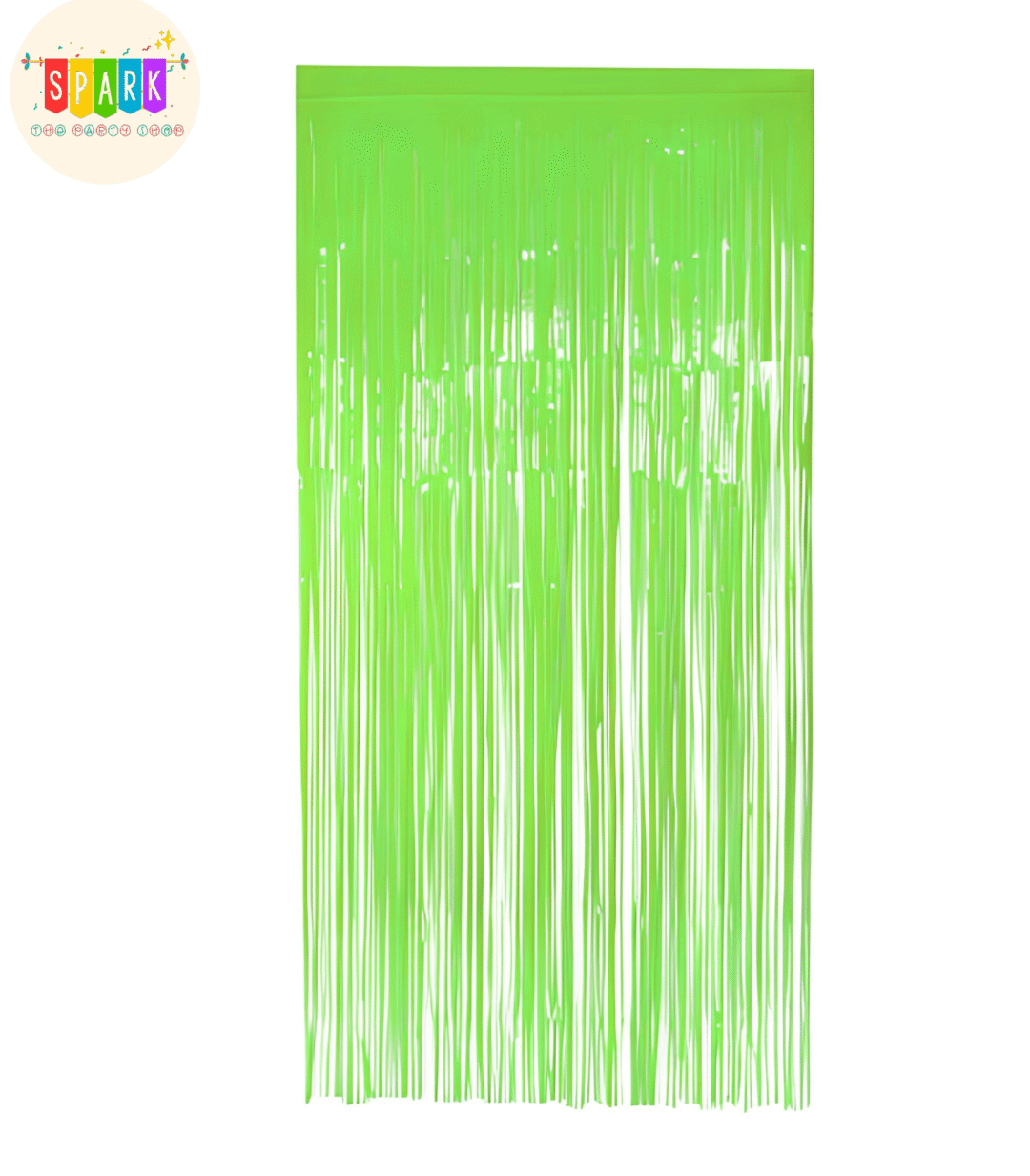 1050 (27) Pastel Green Foil Fringe Curtains