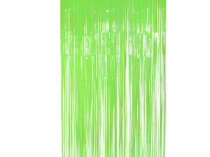 Pastel Green Foil Fringe Curtains