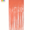 Pastel Orange Foil Fringe Curtains
