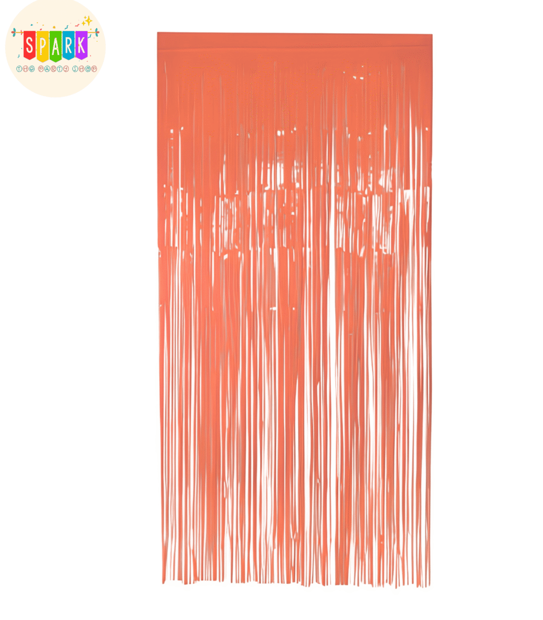 Pastel Orange Foil Fringe Curtains