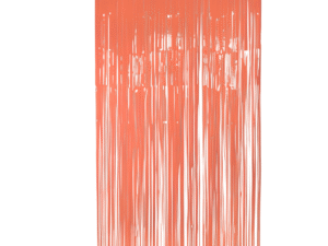 Pastel Orange Foil Fringe Curtains
