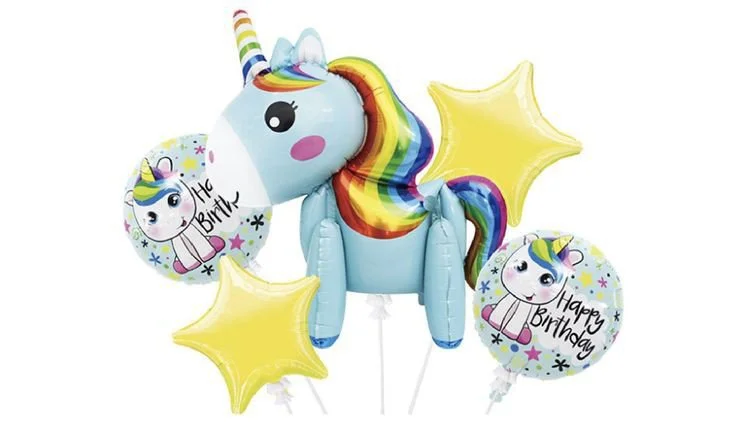 Unicorn 5 piece set balloons
