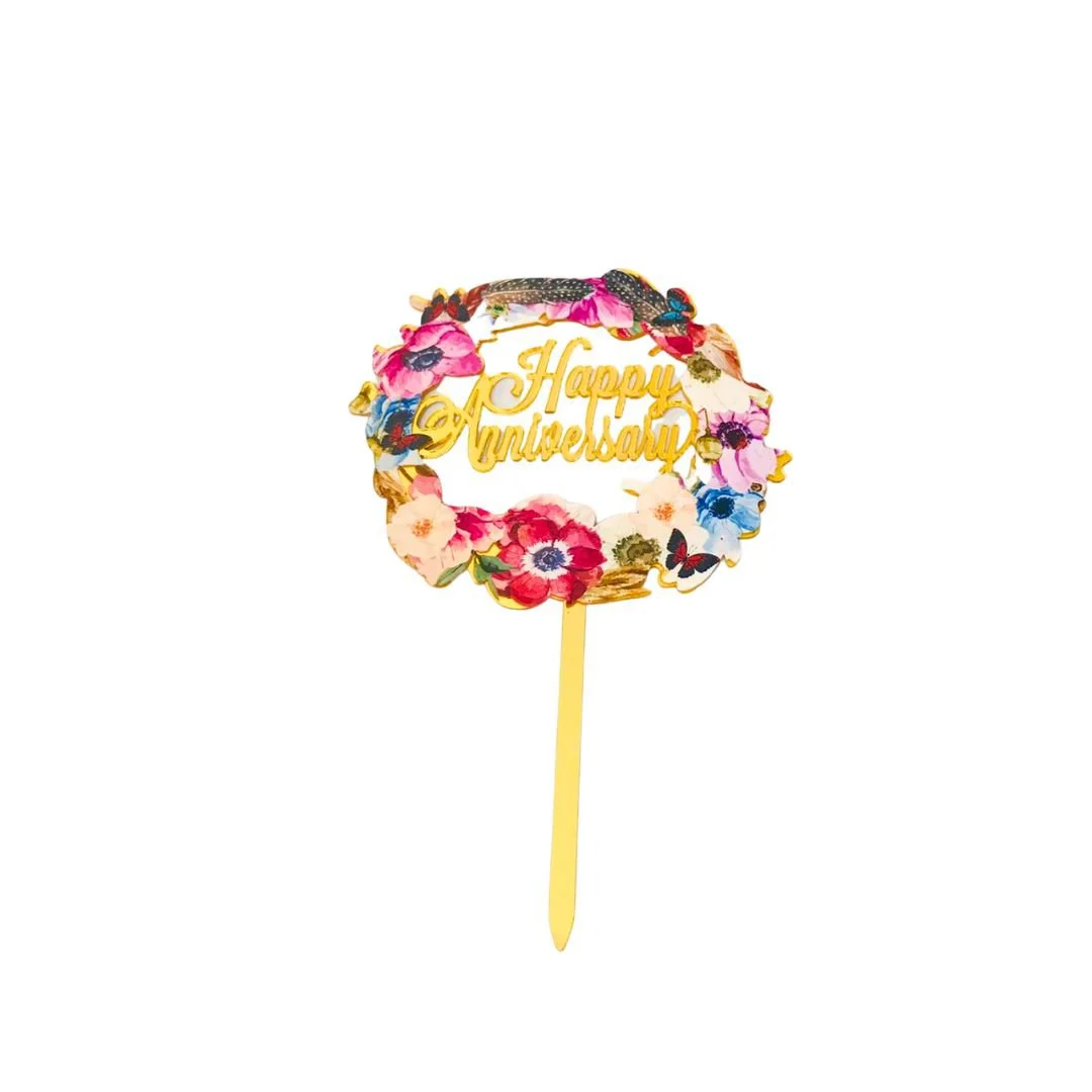 Happy anniversary cake topper