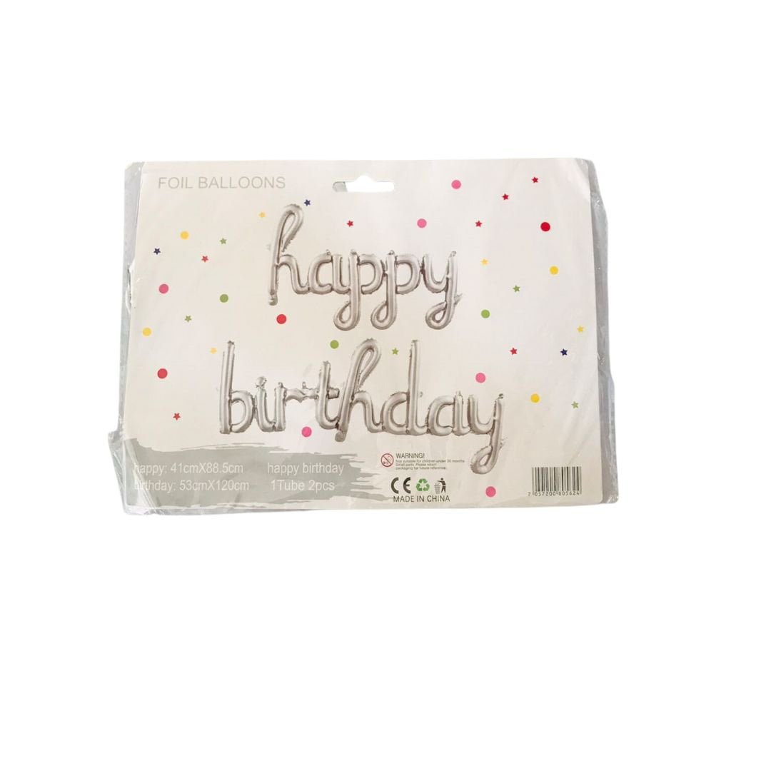 Cursive happy birthday foil banner