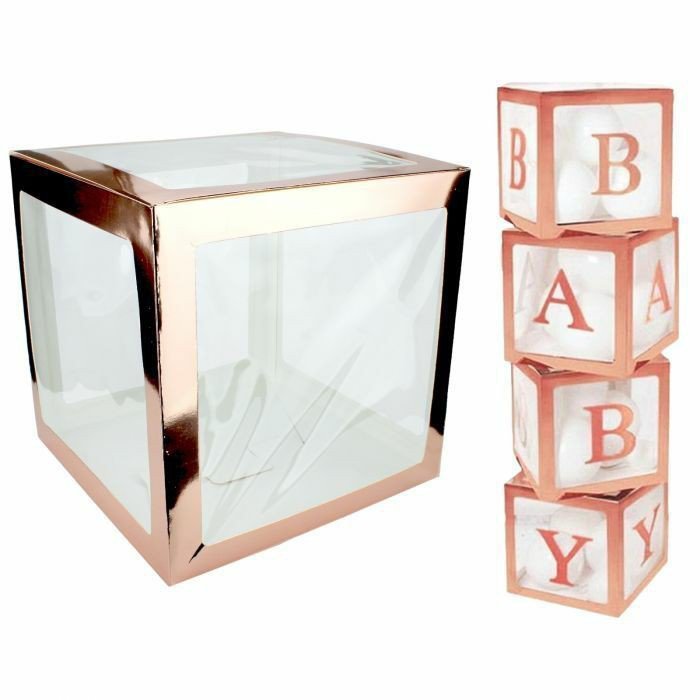 4 pcs Transparent Boxes Mettalic (Rose gold)