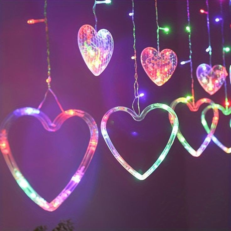 Multicolour Heart Hangings Light