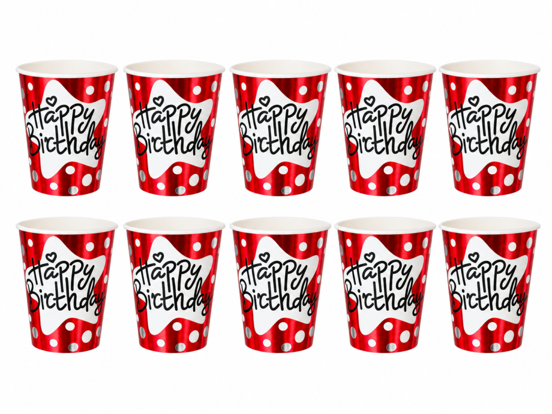 10 PC's Red Paper Cups