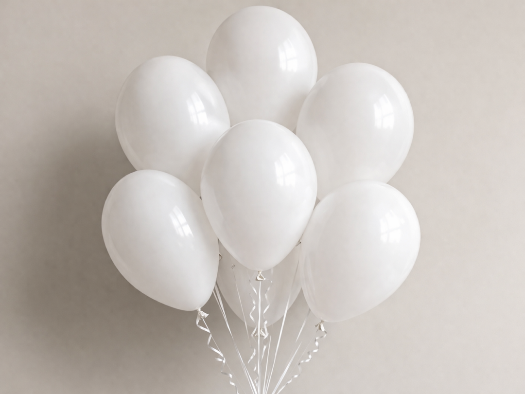 10-Inch White Balloons 100pcs