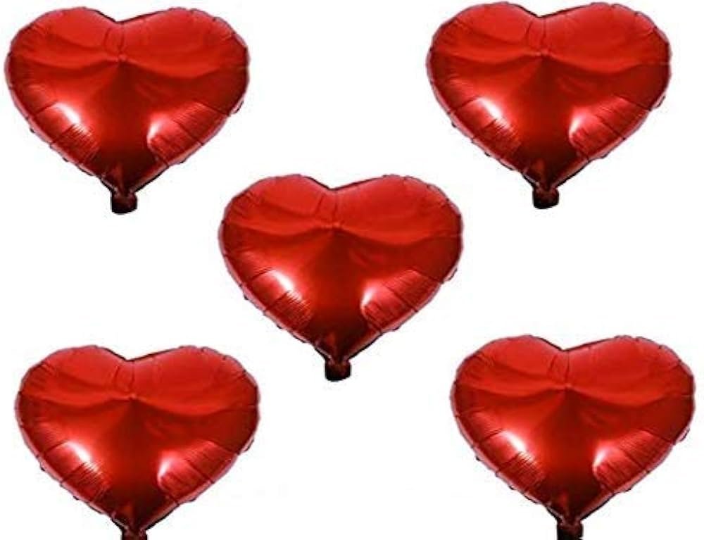 Red Heart Foil Balloons (5 pcs)