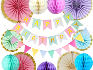 Paper Fan with Birthday banner