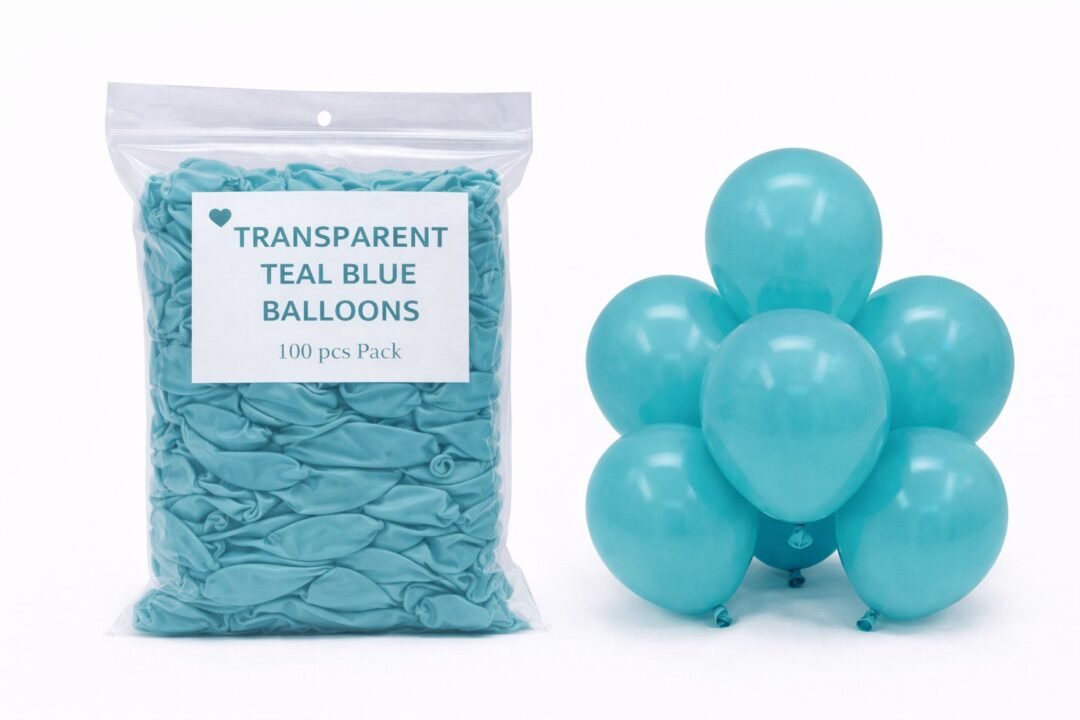Transparent Teal Blue Balloons