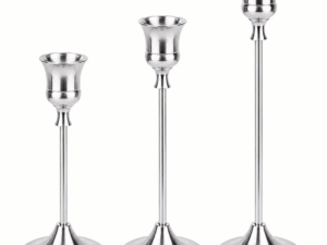 Metal Candle Stands (Silver)