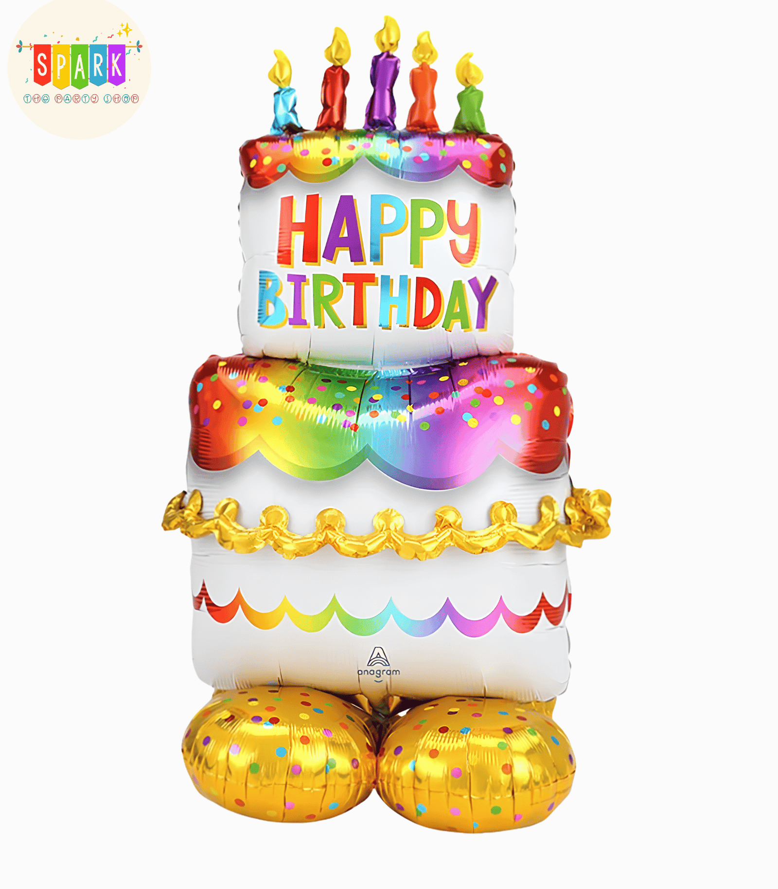 Giant Birthday Cake Foil Balloon Stand