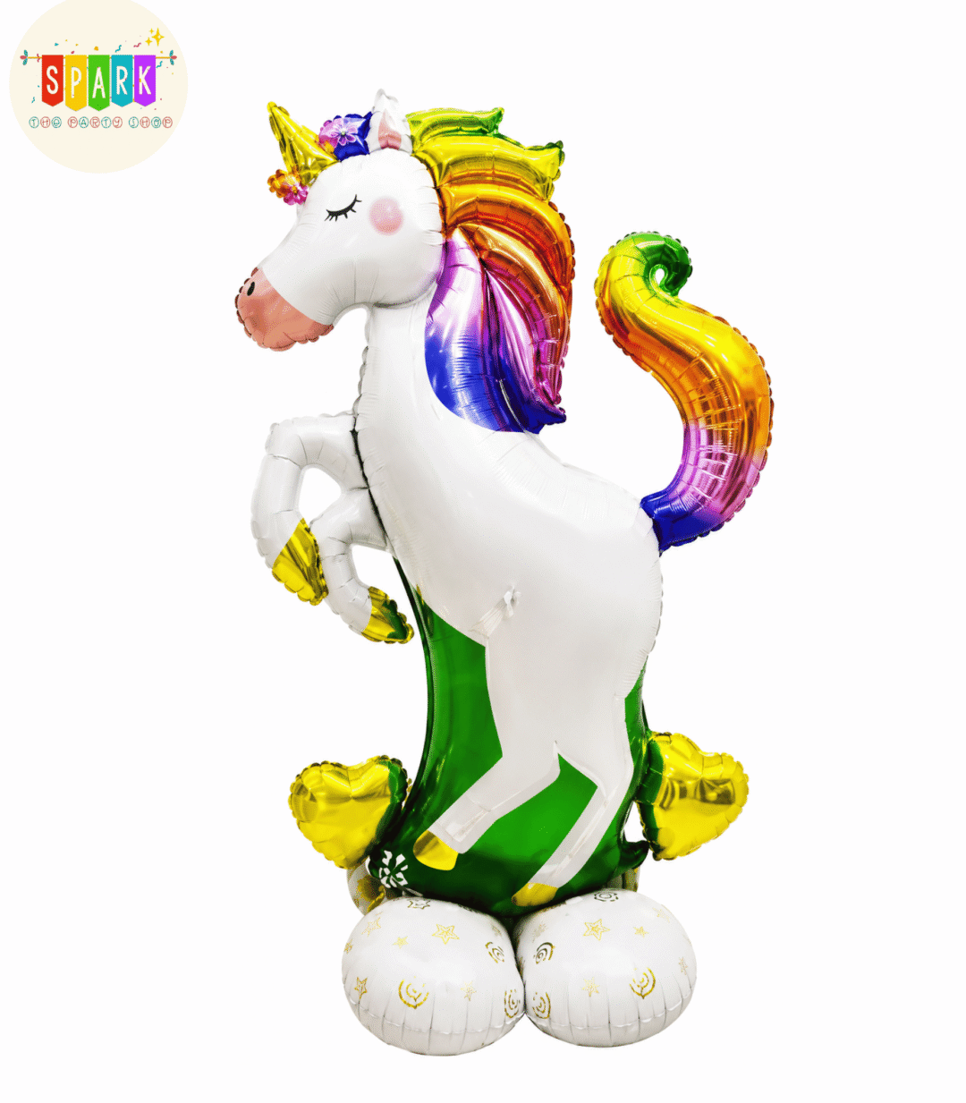 1050 (12) Giant Rainbow Unicorn Foil Balloon Stand
