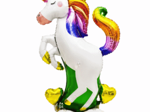 Giant Rainbow Unicorn Foil Balloon Stand