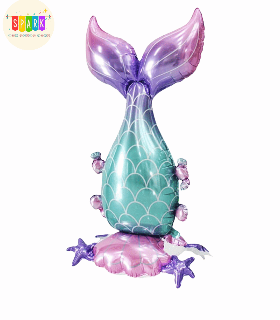 1050 (3) Giant Mermaid Tail Foil Balloon Stand