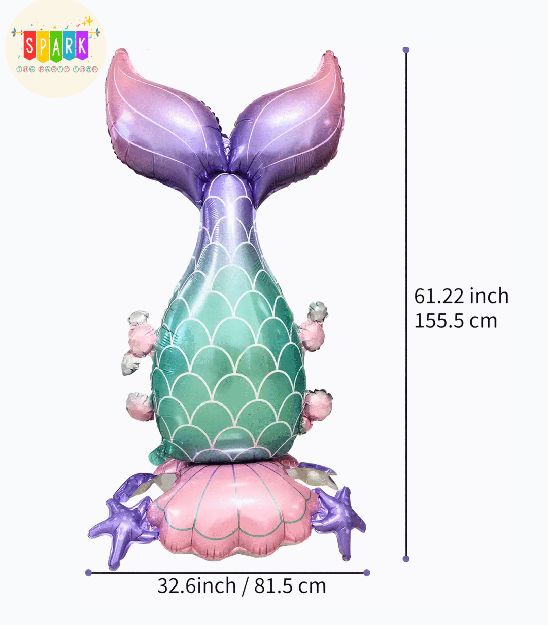 1050 (4) Giant Mermaid Tail Foil Balloon Stand