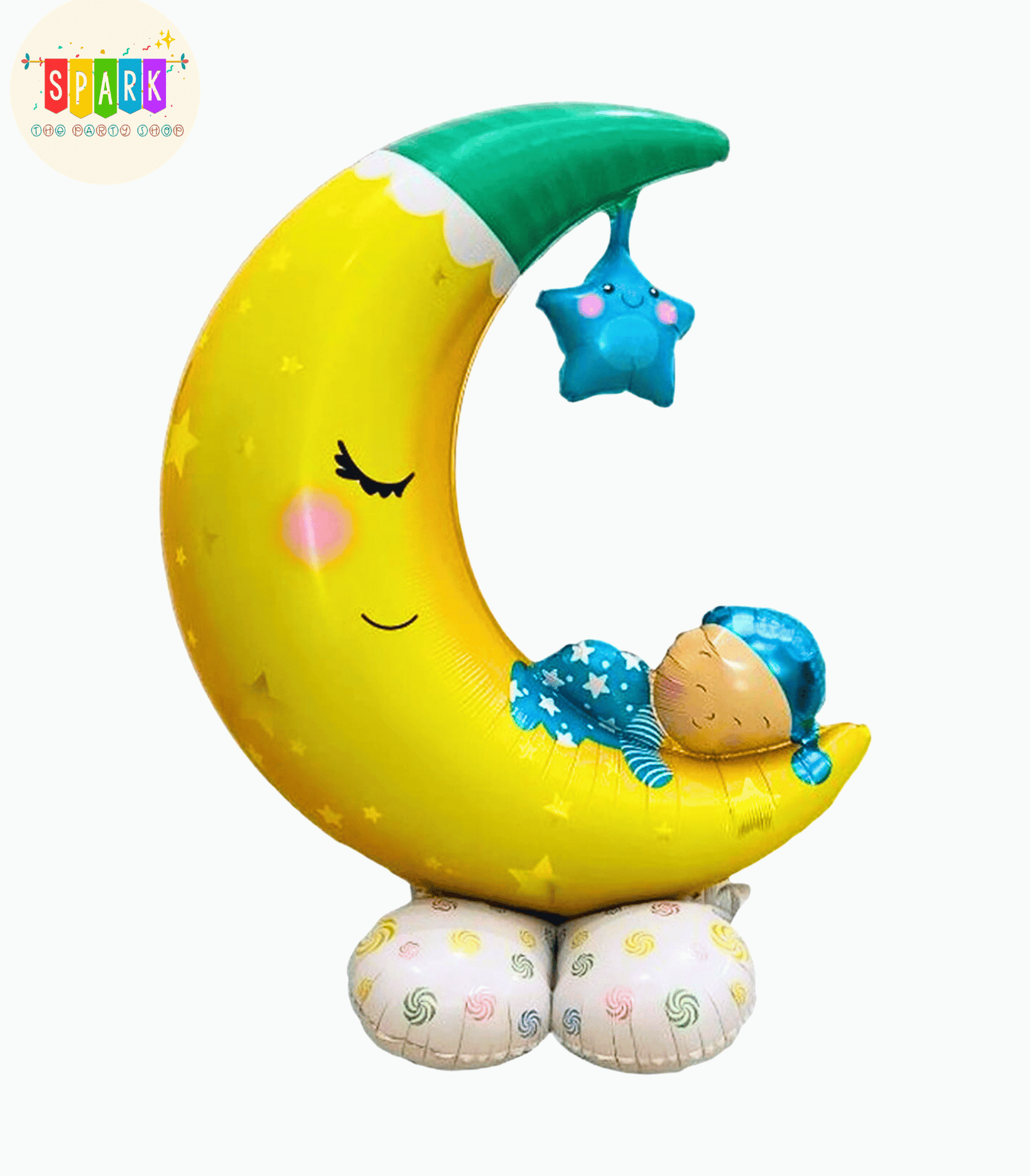Giant Moon Baby Foil Balloon Stand