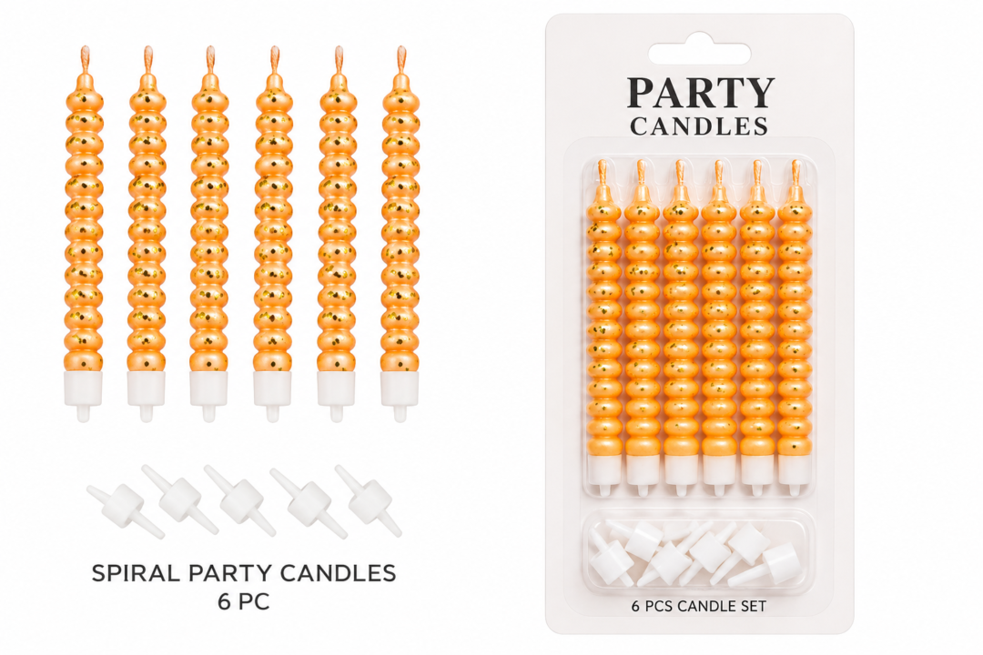 167fe679-ff0c-47d7-a930-edd90ca12407 Spiral Party Candles – Orange (6 PCS)