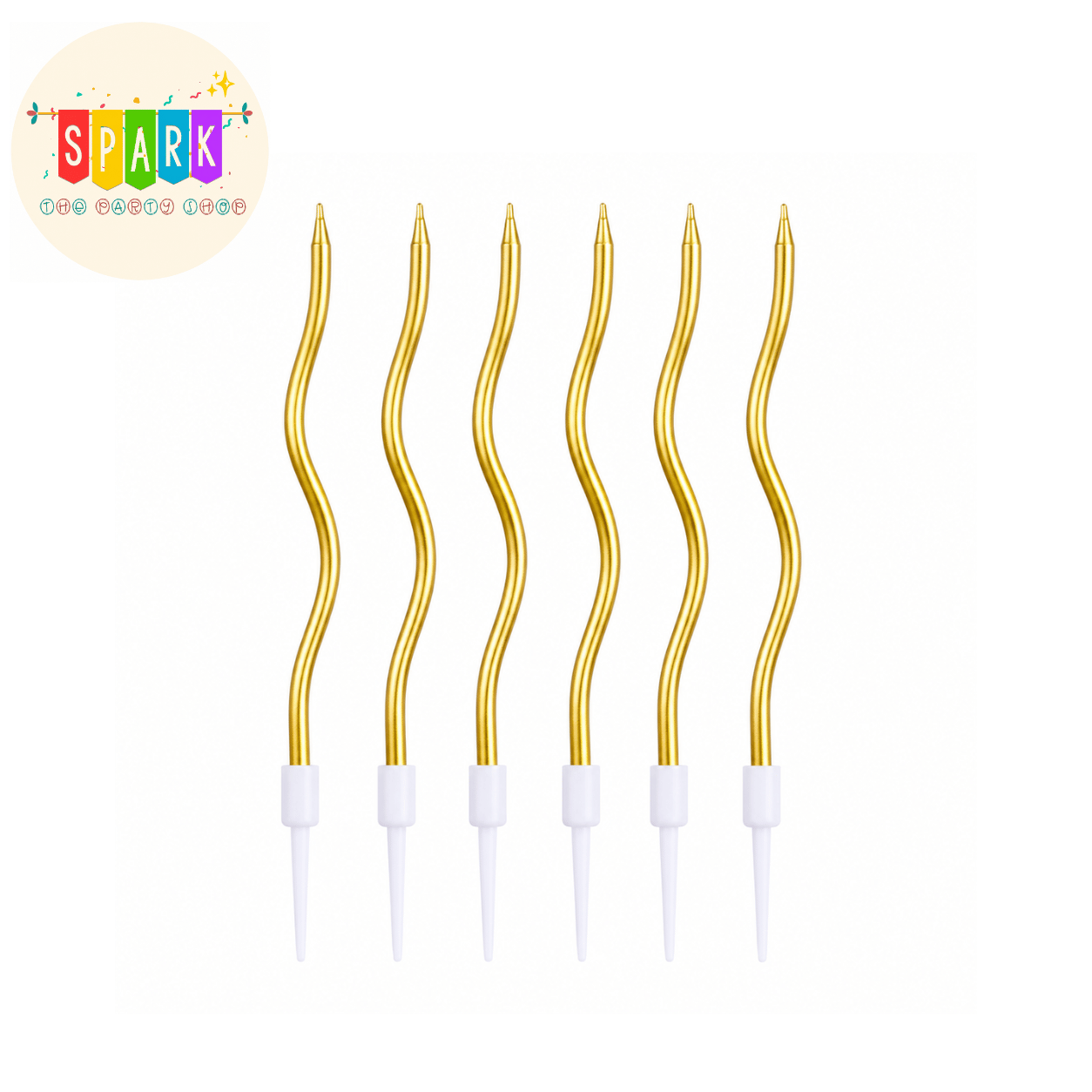Gold Spiral Birthday Candles (6 Pcs)
