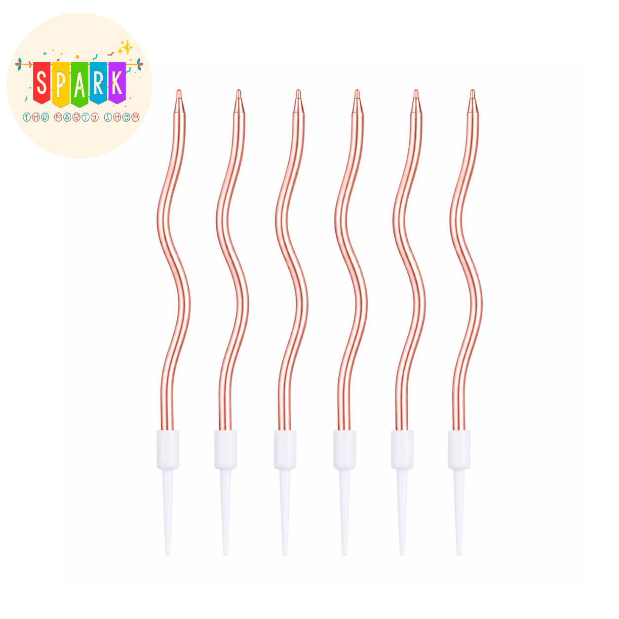 Rose Gold Spiral Birthday Candles (6 Pcs)