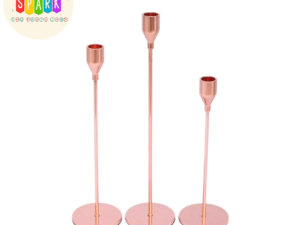 Rose Gold Metal Candle Holder Set