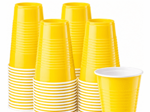 Yellow Plastic Party Cups – 50 Pieces