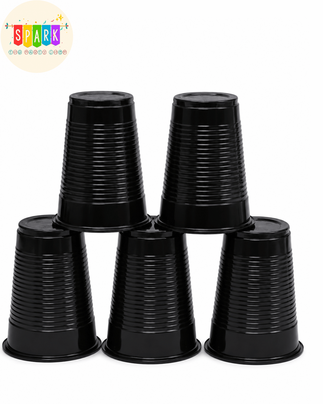 Black Plastic Party Cup – 9.5 cm
