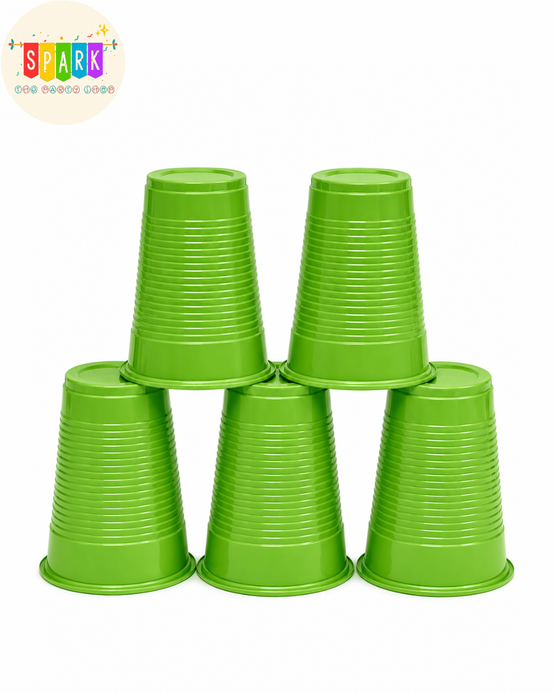 Green Plastic Party Cups – 50 Pieces