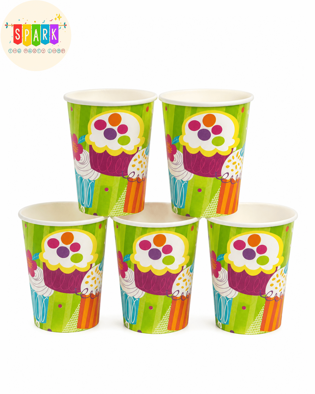 Cupcake Theme Paper Cups – 10 Pieces
