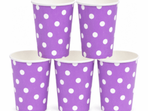 Purple Polka Dot Paper Cups – 10 Pieces