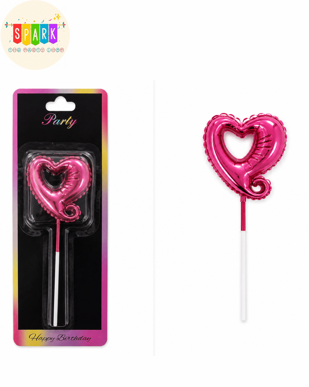Untitled design - 2026-07-21T142743.588 Heart Shape Birthday Candle – Metallic Pink