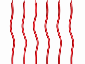 Untitled design - 2026-07-21T143659.549 Red Wavy Metallic Birthday Candles – 6 Pcs Set