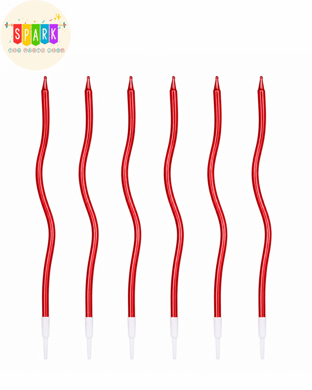 Untitled design - 2026-07-21T143659.549 Red Wavy Metallic Birthday Candles – 6 Pcs Set