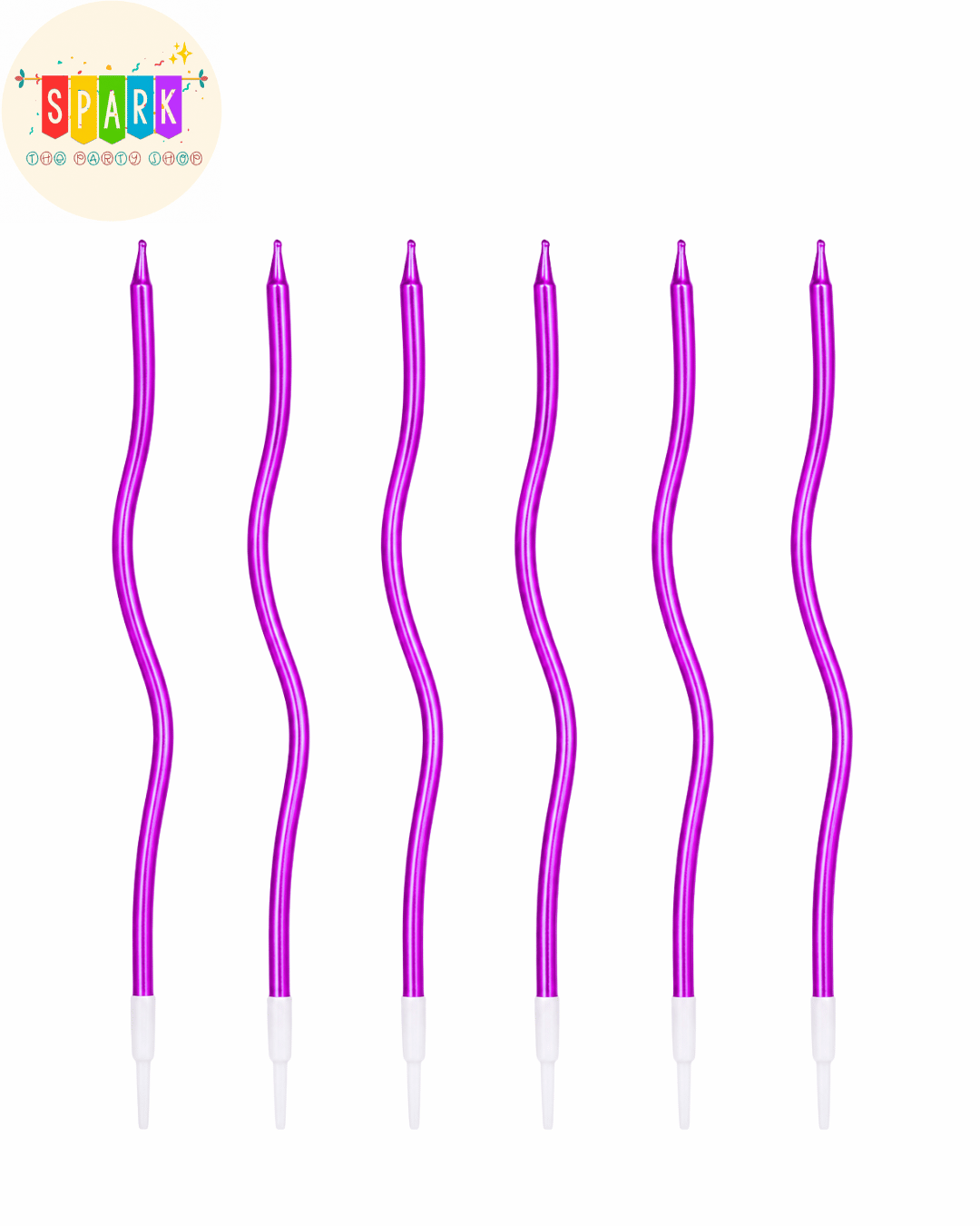 Untitled design - 2026-07-21T143717.395 Pink Wavy Metallic Birthday Candles – 6 Pcs Set