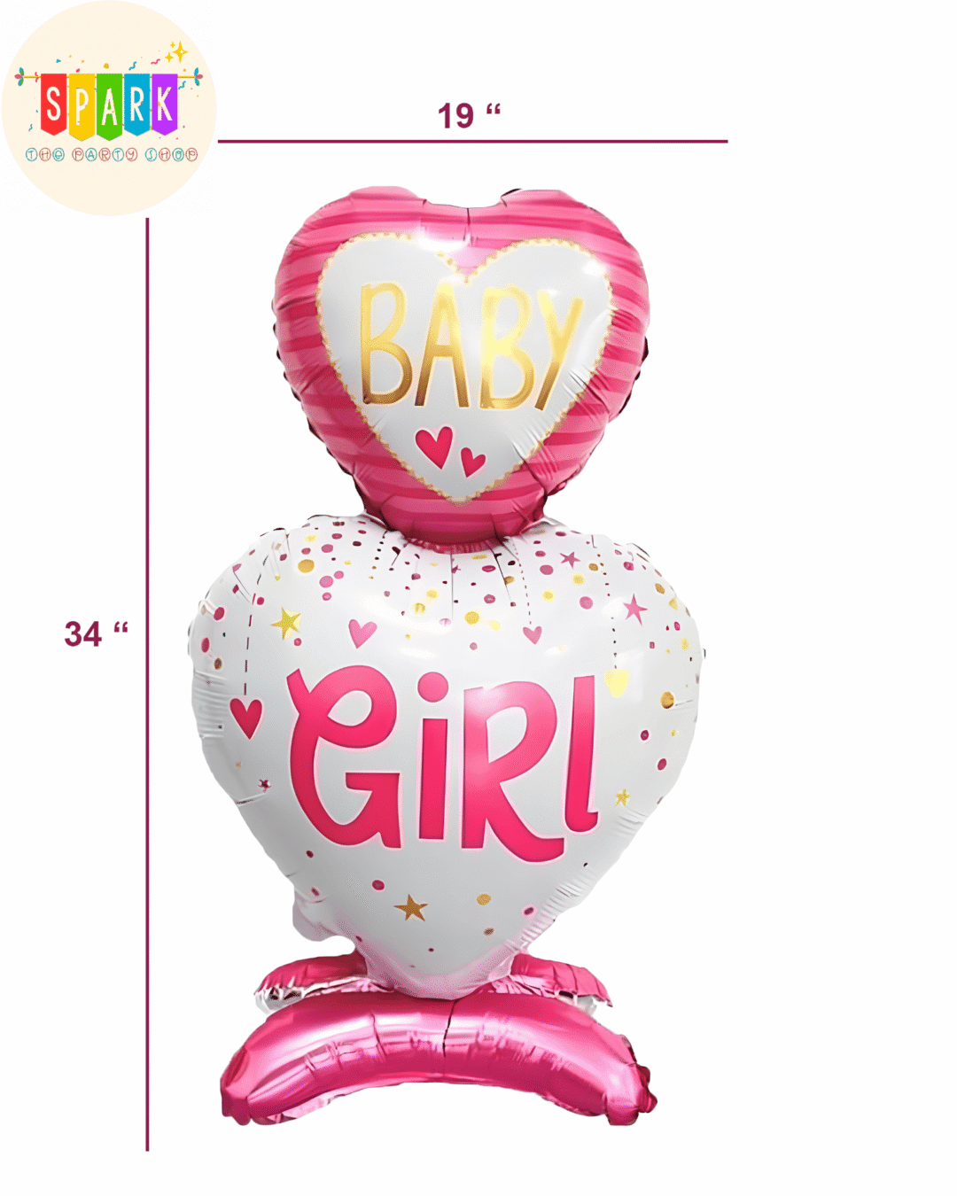 Baby Girl Standing Foil Balloon – 34 Inch