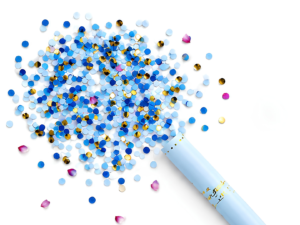 Blue & Gold Confetti Cannon