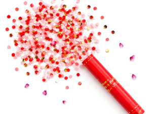 Red, Pink & Gold Confetti Cannon