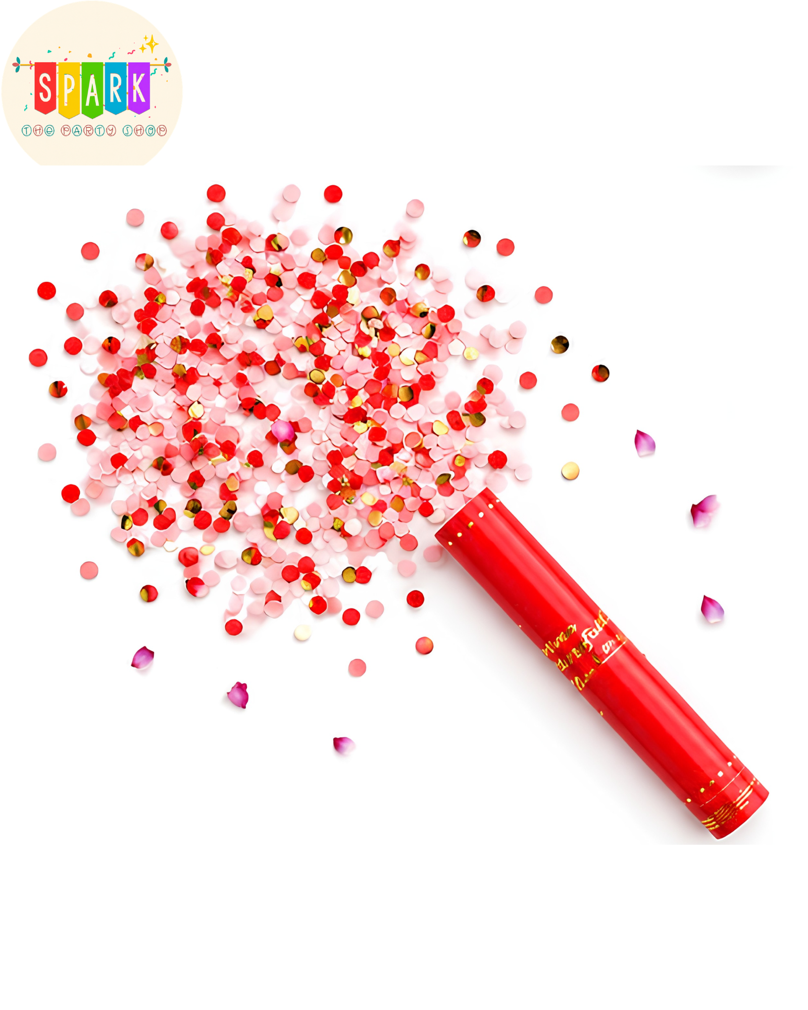 Red, Pink & Gold Confetti Cannon