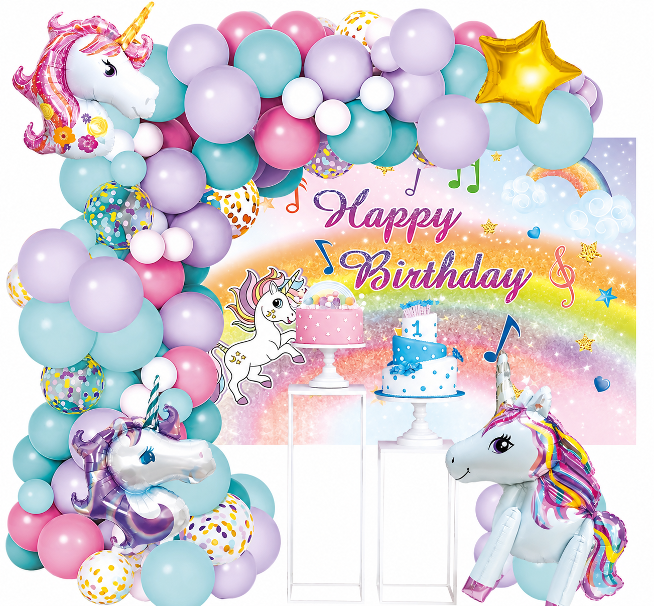 Unicorn Birthday Balloon Decoration Set