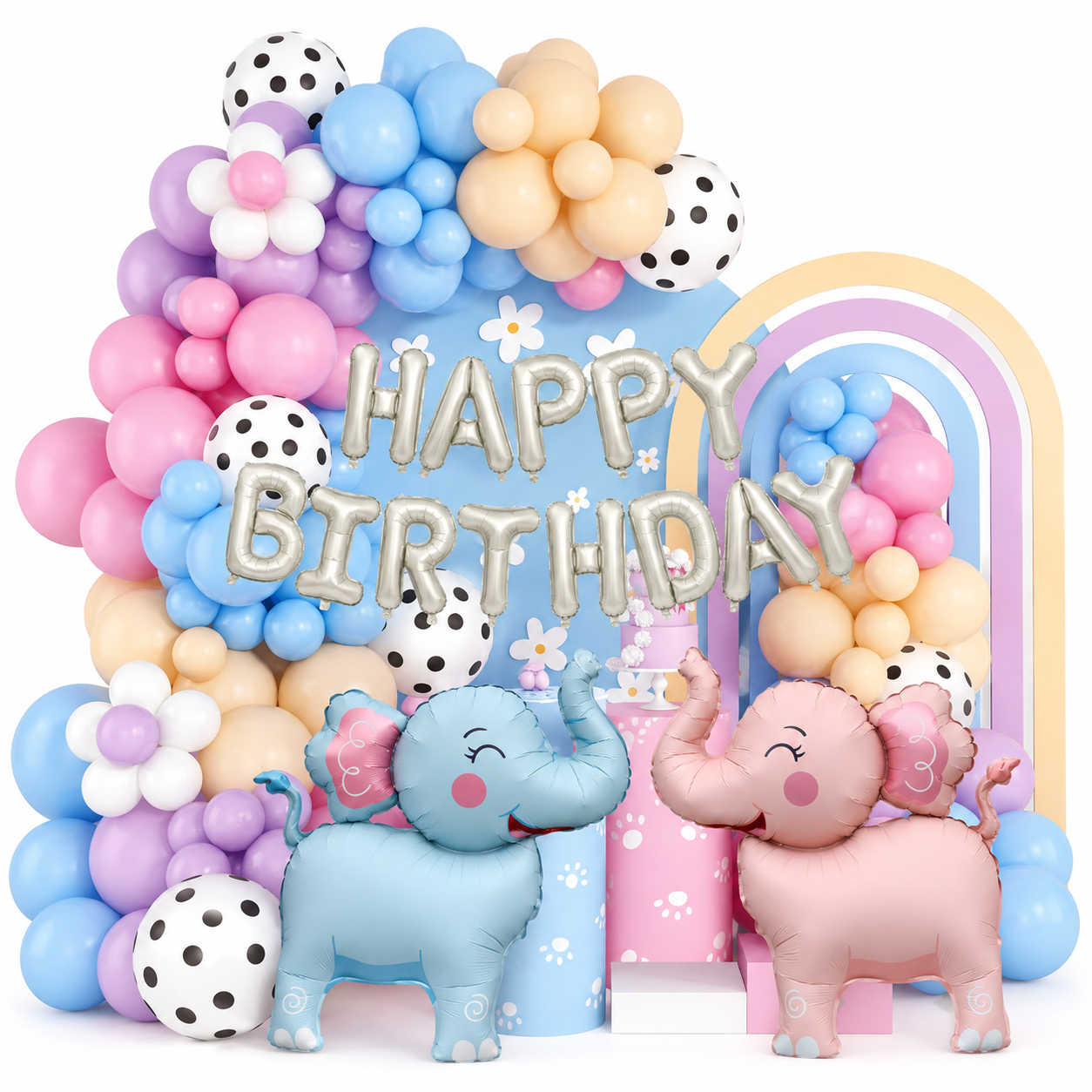 Baby Elephant Happy Birthday Decoration Set 