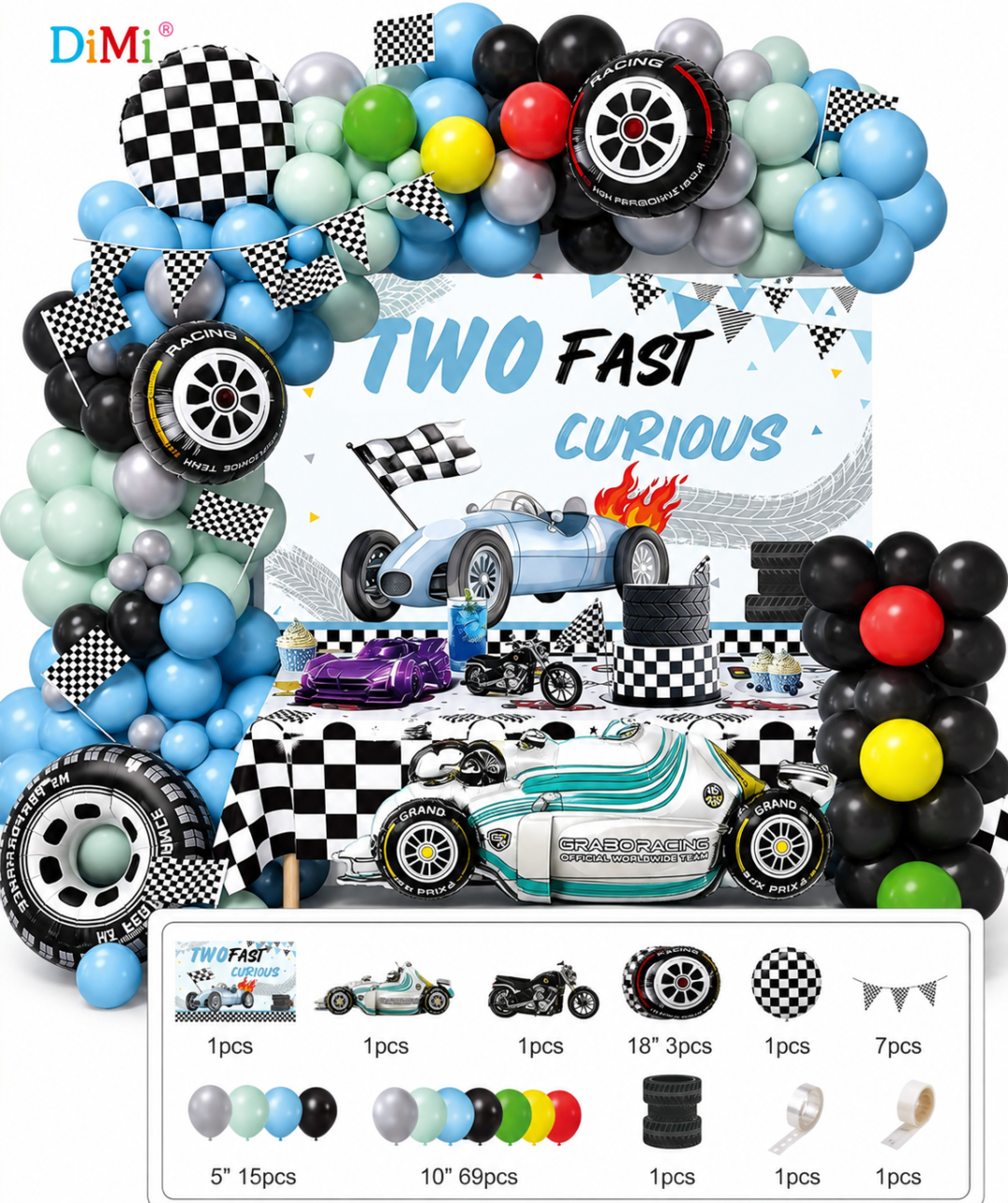 Two Fast Birthday Balloon Decoration Set