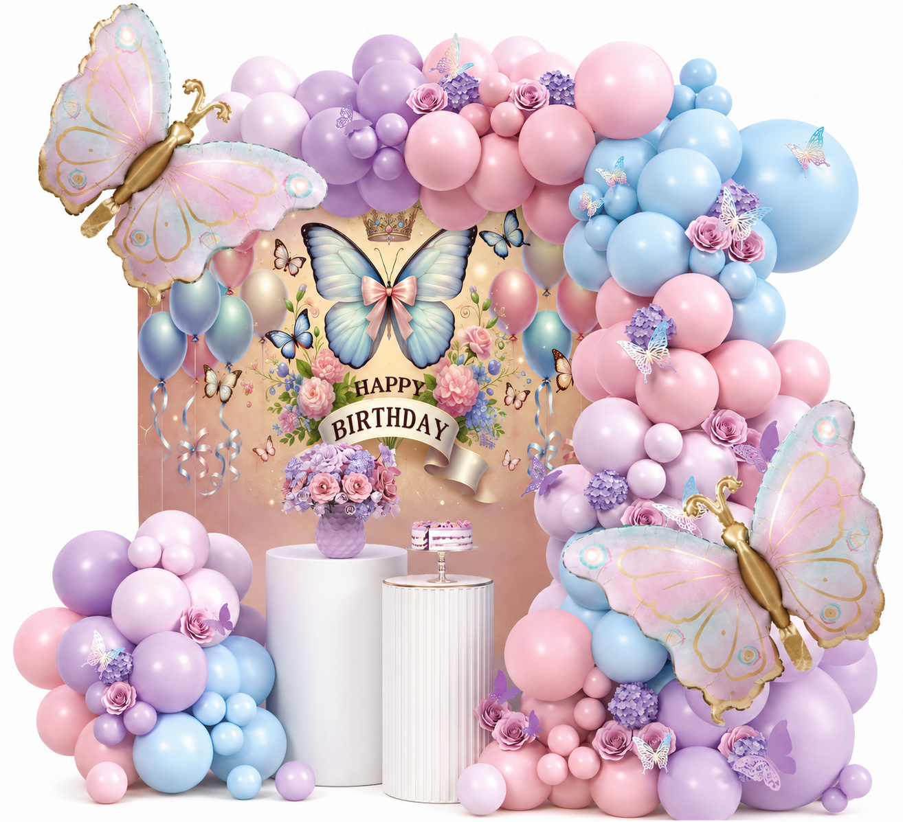 Butterfly Birthday Balloon Decoration Set