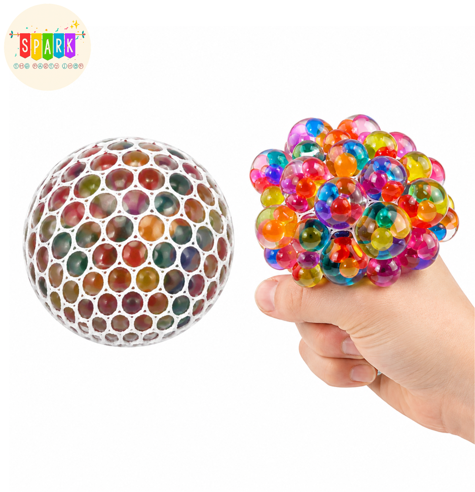 Mesh Stress Ball – Rainbow Bubble