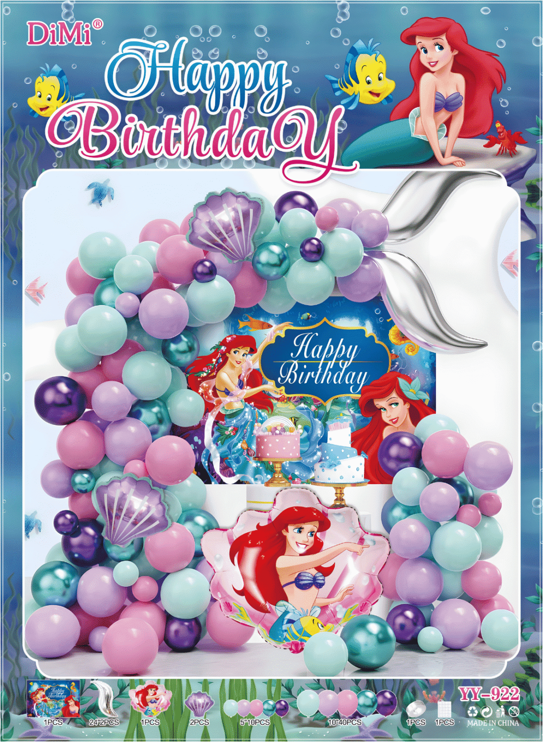 Mermaid Birthday Balloon Decoration Set