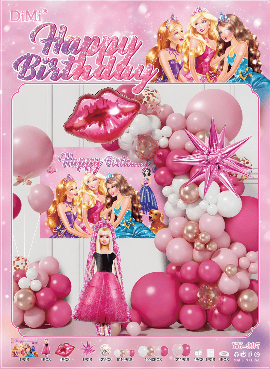 Princess Birthday Balloon Decoration Set