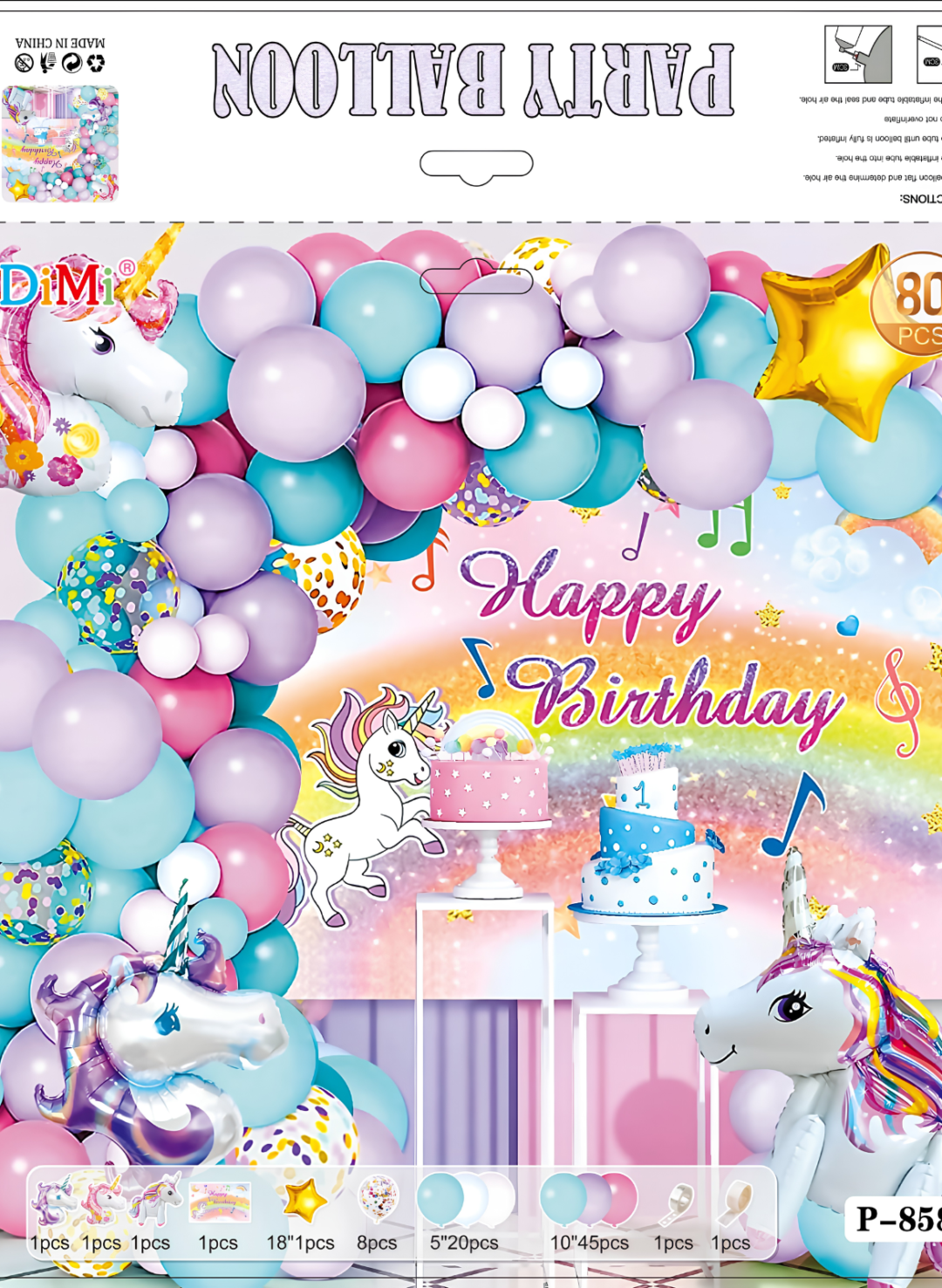 Unicorn Birthday Balloon Decoration Set