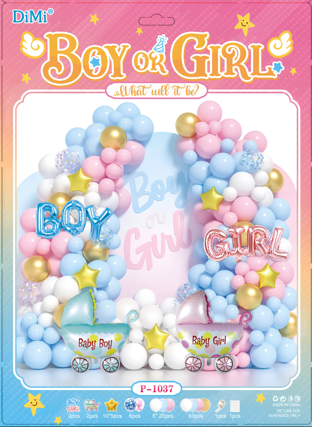 Boy or Girl Gender Reveal Balloon Decoration Set