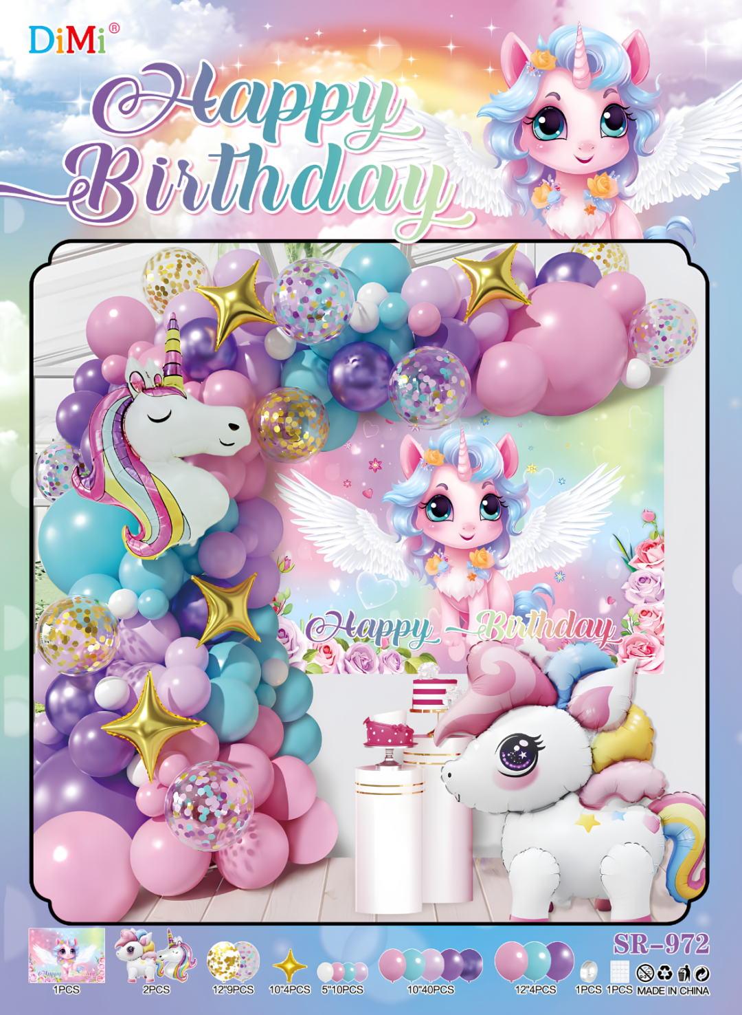 Unicorn Birthday Balloon Decoration Set